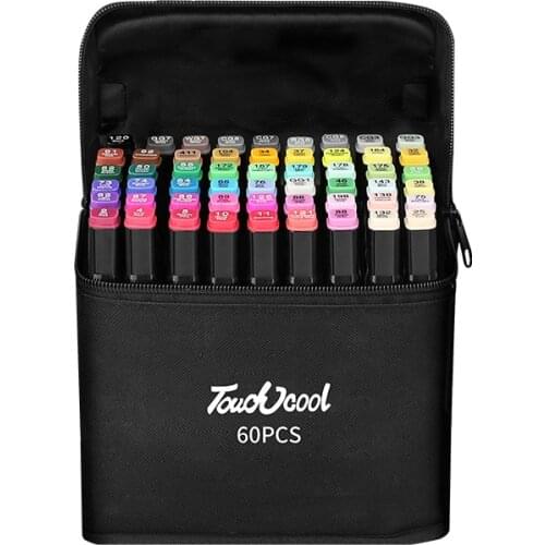 60 colors Manga Drawing Markers Pen Alcohol Based Sketch Felt-Tip Oily Twin Brush Pen Art Supplies
