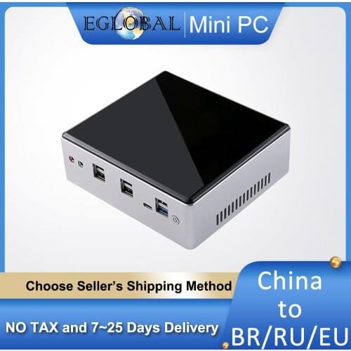 EGLOBAL 10th Gen Mini PC Computer Intel i7-10710U 6 Core 2*DDR4 M.2 SSD 2*LANs 4K HTPC Windows 10 Linux 8*USB TypeC HDMI DP WiFi