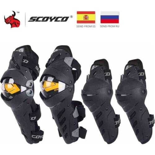 Scoyco Motorcycle Knee Protection Black Motocross Knee Pads Summer Motorcycle Knee Pads Anti-fall Reflective Moto Protection