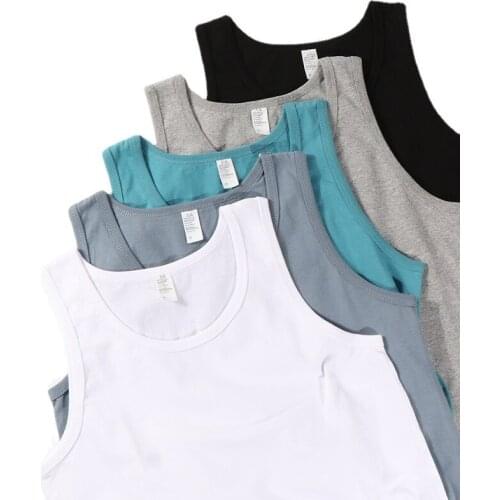 Mens Casual Cotton Vest Solid Soft Sleeveless Tops Loose Bottoming Shirt Fashion Fitness Sports Vest for Men Summer Streetwear