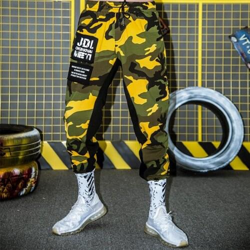 New Men Casual Harajuku Pants Streetwear Hip Hop Camouflage Overalls Mens Cargo Pants Student Loose Trend Sweatpants Trousers