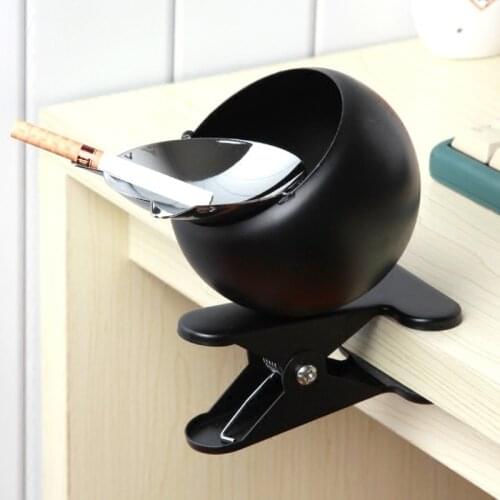 Ashtray For Clamping Ashtray With Chrome-plated Lid Fashion Metal Ashtray Belt Clip Ktv Personalized Large Ashtray With Lid