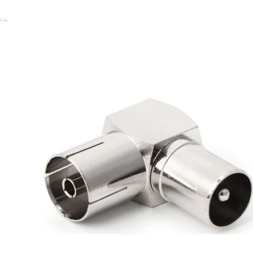 90 degree TV Aerial Cable Adapter RF Coaxial F Female to TV Male Plug to Female Socket
