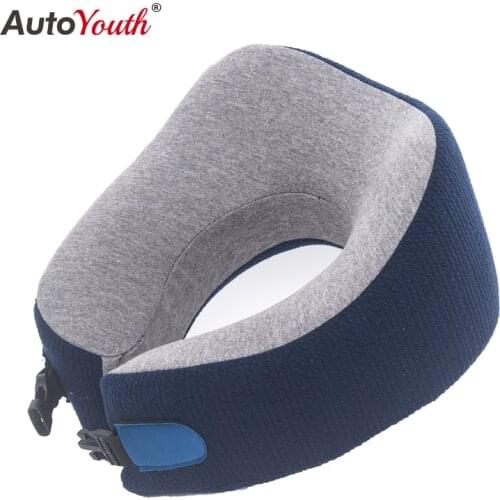 Fashion Travel Pillow 100% Pure Memory Foam Neck Pillow Comfortable Breathable Cover Machine Washable for Airplane Travel