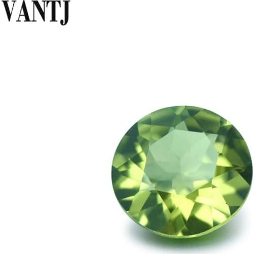 VANTJ Natural Peridot Loose Gemstone Top Quality Round Cut for Silver Gold Women Jewelry Random Delivery