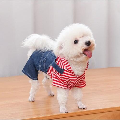 Spring Autumn Pet Dog Denim Jacket Jumpsuit Coat Sunscreen Dog Outdoor Clothes Jacket for Small Dog Pet Supplies