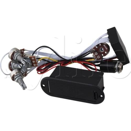 Active Preamp 3 Band Equalizer EQ Harness Guitar Bass Tone Control System