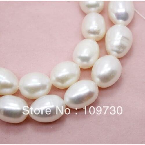 Jewelry 0031 AA+ 8-9*12mm white rice pearl loose strand 5.4