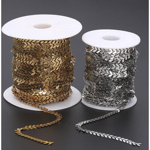 1M/Lot New Hot Sales Width 6mm Stainless Steel Leaves Chain Choker Necklace Bohemian For Women Jewelry Gifts