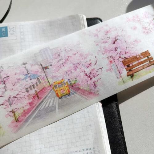 1 Loop Season Washi Tape Cherry Blossoms, Wild Sunflower Journal Paper