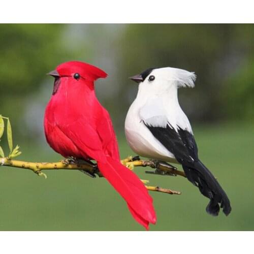 1pc Creative Garden Foam Feather Artificial Parrots Imitation Bird Model Home Outdoors Wedding Decoration Ornament DIY Party Use