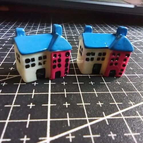 1pcs/lot Resin blue hourse 18mm Ornaments Micro landscape Ornaments Creative Home Gardening Decorations