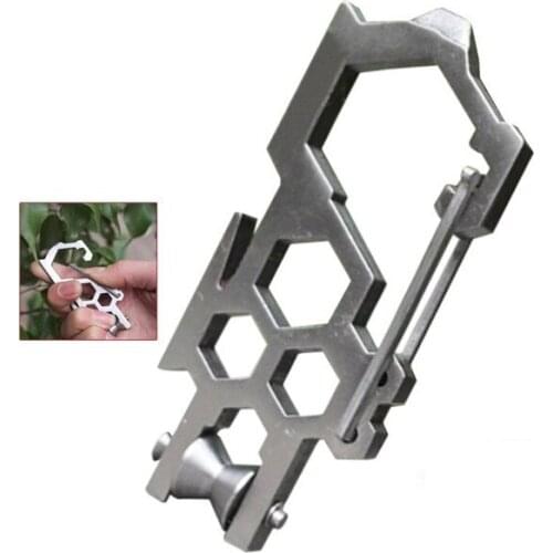 1PC Stainless Steel Strengthen High Load Bearing Pulley Hang Buckle EDC Outdoor Survival Camping Multi-tool Gear Equipment