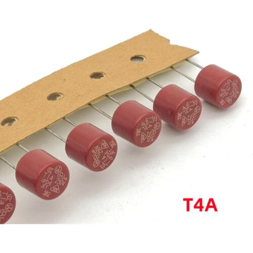 1000 pcs/lot) T4A 250V TR5 Slow Blow Subminiature Fuse, UL VDE RoHS Approved, T4A, 4Amp