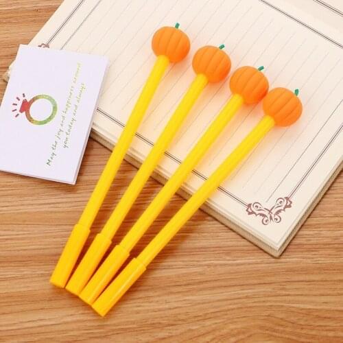 20PCs Creative Golden Pumpkin Neutral Pens Cute Cartoon Student Stationery Water-Based Paint Pen Office Supplies Signature Pen
