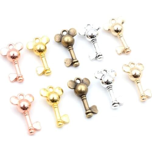 20pcs Charms Mouse Most Key 19x12mm Antique Silver Plated Bronze Gold Pendant fit Vintage Tibetan Findings for Jewelry Making