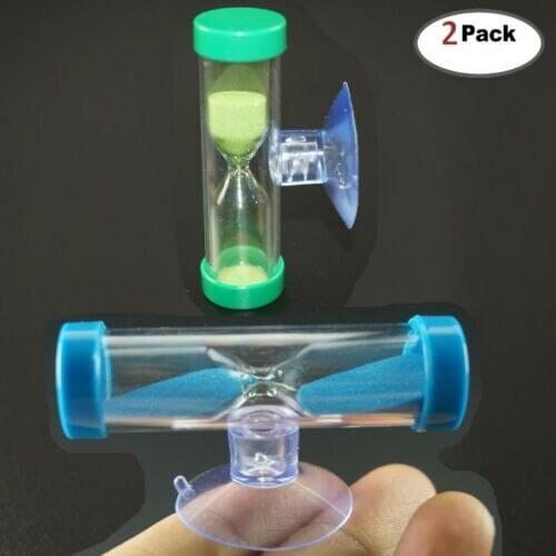 2x Sandglass Hourglass for Tooth Brushing Shower Timer Suction Cup Count Down