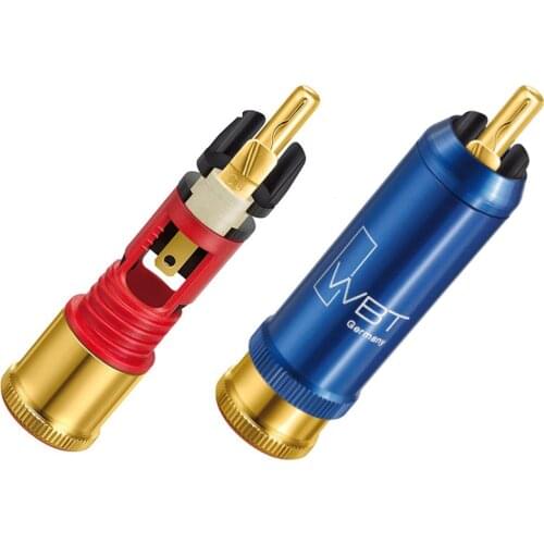 4pcs WBT 0110Cu gold-plated RCA plug lotus head speaker amplifier lotus socket audio signal cable connector