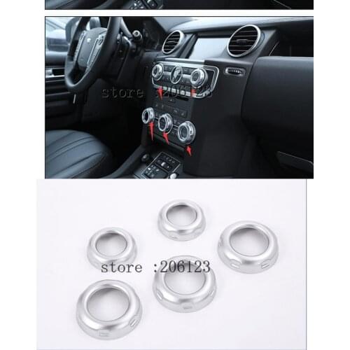 5Pcs Car Dashboard Console Switch Button Ring Cover Trim Auto Styling Chrome for Land Rover Discovery 4 Range Rover Sport