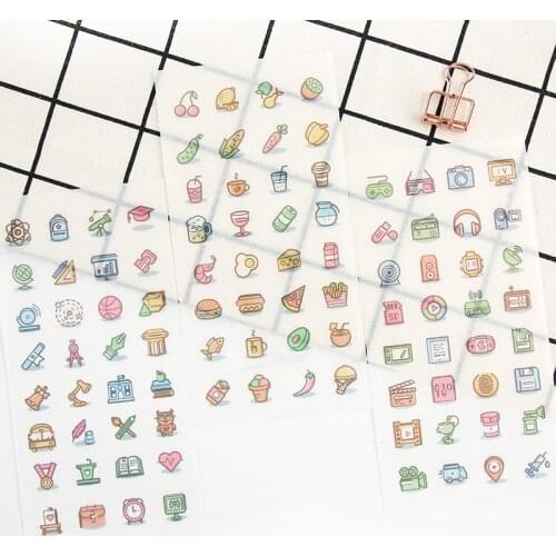 6Sheets/Pack Novelty Small Labels Decoration Scrapbooking Stickers Transparent PVC Stationery Diary Stickers
