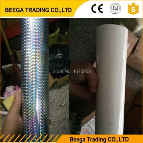 8cmx120m/Lot Grid Laser Silver Or Milk White Hot Stamping Foil Paper Laminator Laminating Transfere on Elegance Printer