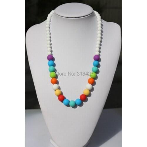 Free Shipping -Kids Silicone Necklace - Rainbow