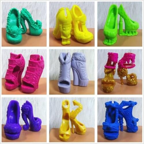 Shoes Bandage Bow High Heel Sandals Cute Heels Colorful For Monster High School Toy Fashion