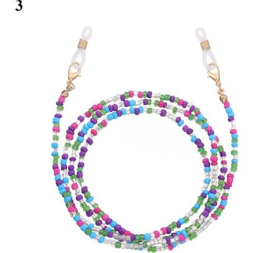 Women Girls Rice Beads Glasses Chain Sweet Colorful Mask Chain Glasses Rope Glasses Accessories All-match Glasses Lanyard Korea