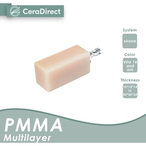 Ceradirect Multilayer PMMA Block—Sirona System-maxi L (85/40) (2 Pieces)——for dental lab CAD/CAM