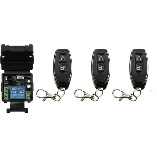 DC12V 24V 1CH 1 CH RF Wireless Remote Control Switch System Receiver + metal Remote Garage Doors /window /lamp/ shutters