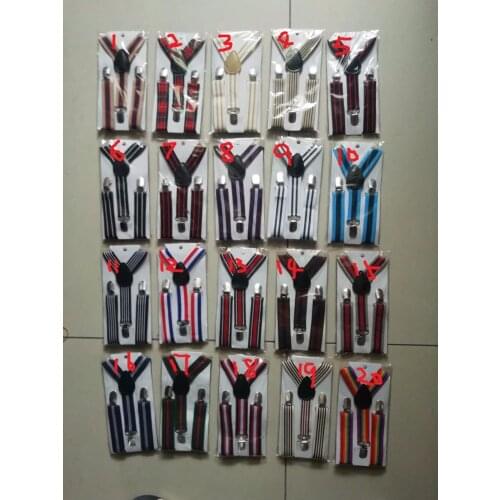 120pcs/lot new fashion kid Adjustable Clip-On striped Braces Boys Girls Y-Back Suspender Child Elastic braces 20 color