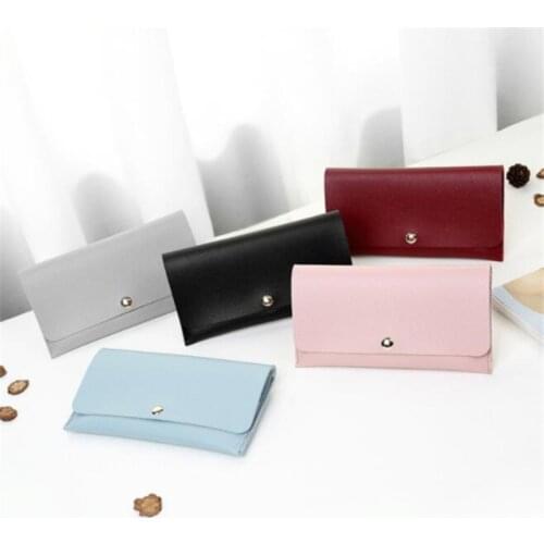 Long Womens Wallet Female Purses Solid Coin Purse Card Holder Wallets Female Clutch Money Bag Pu Leather Wallet Bolsa Feminina