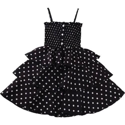 Baby Girl Wave Point Princess Dress summer casual Ruffle Off-shoulder Ruffled Neckline Muti-layer One-piece Strip Tiered Dresses