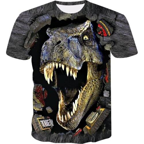 2021 Jurassic World Fallen Kingdom Cool Dinosaur Head 3D Print T shirt Men/Women Hiphop Tee Tshirt Boy color Clothes Drop ship