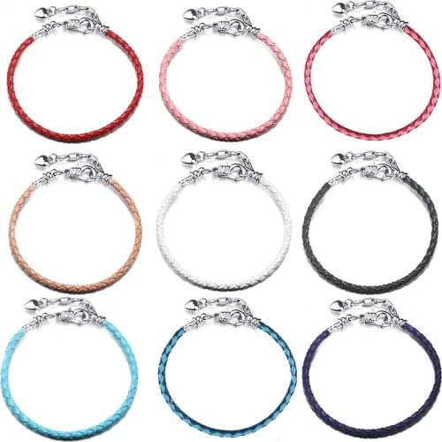 BRACE CODE Love Pendant Leather cord Chain Suitable DIY Charm Beads Jewelry for Original Fine BraceletWomen Men Gift