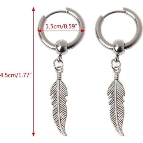 Korean Jewelry Hip Hop kpop Drop Earrings Leaf Pendant Dangle Chain Earrings