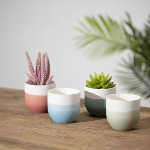 Creative Flowerpot Nordic Gradient Color Succulent Flowerpot Small Fresh Simple Tabletop Decoration Vase Indoor Planter