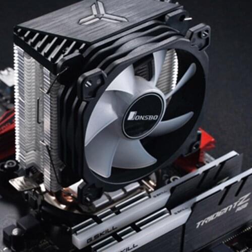 CR1200 2 Heat Pipe Tower CPU Cooler RGB 3Pin Cooling Fans Heatsink 9cm Color Soft Light fan PU Cooler Streamer Radiator