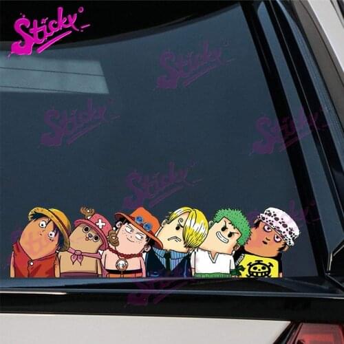 STICKY Superheroes One Piece Luffy Chopper Zoro Sticker for Bumper Rear Windshield Accessories Laptop