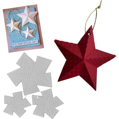 3D Five-Pointed Star Metal Cutting Dies Stencil for Diy Card Crafts Handmade Scrapbook Embossed Paper