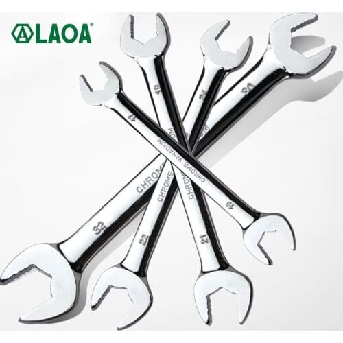LAOA CR-V Non-Slip Double Opening Wrench Tool Set Three Layer Electroplating Anti-slip Tooth Pattern