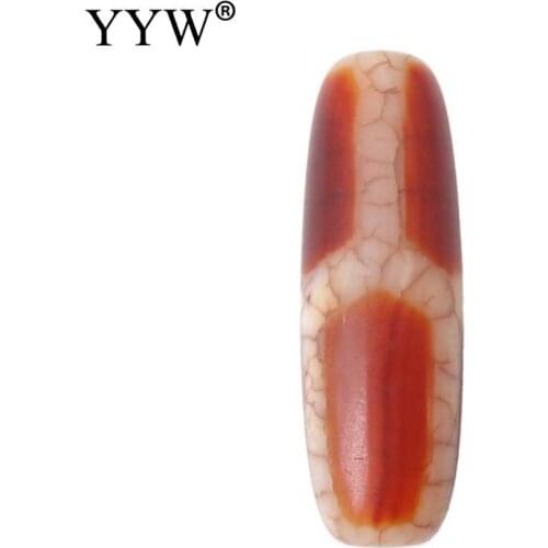 Natural Tibetan Dzi Beads Oval Two Tone 29-30x9-10mm Approx 2mm Sold By Pc