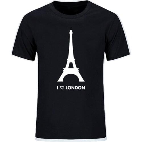 New Summer I Love London T shirt Funny Eiffel Tower Romantic Design Fashion Tshirt Homme Cotton Soft Hipster Loose Size