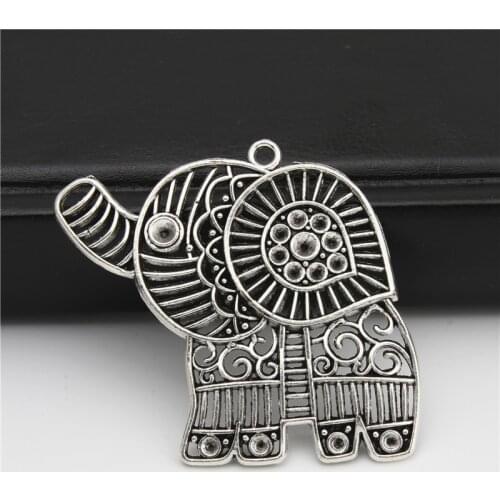 3pcs Silver Color Metal Alloy Elephant Charms Pendant Animal Jewelry Findings For DIY Choker Bohemian Findings A2930