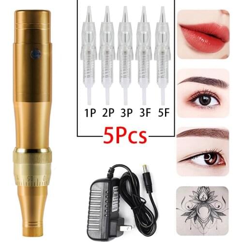 2021 New Professional Tattoo Machine Rotary Pen For Permanent Makeup Eyebrow Lip Microblading DIY Machine Kit With Tattoo Needle