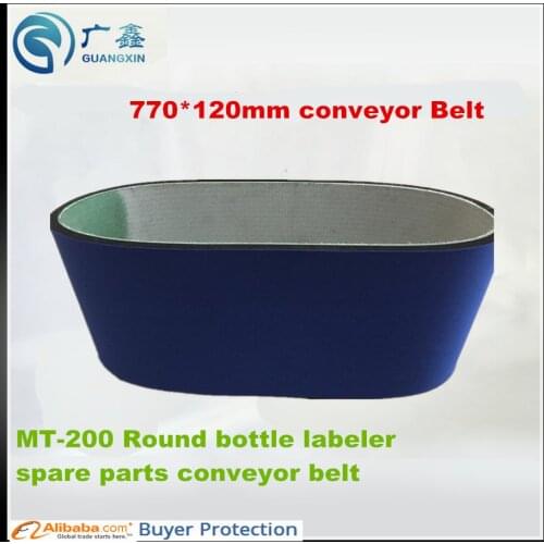 Blue conveyor belt of MT-200 Round Bottle Labeler Spare parts 770*120mm size