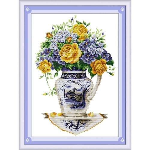 Everlasting Love Flower & Scenery Ecological Cotton Chinese Cross Stitch 11 14 CT Stamped Printed DIY Decorations For Home Gift