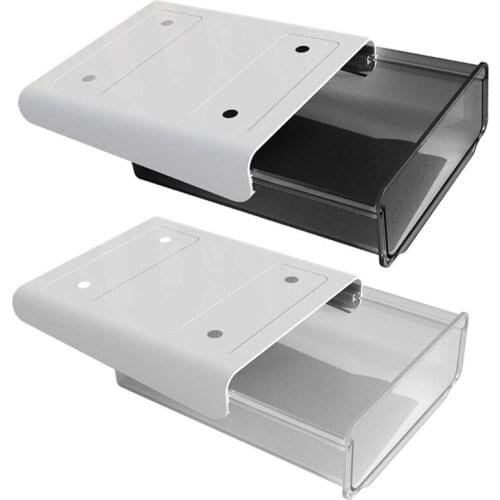 Under Desk Drawer Organizer Self-Adhesive Storage Box Under Table Drawer Tray Organizers for Home Office