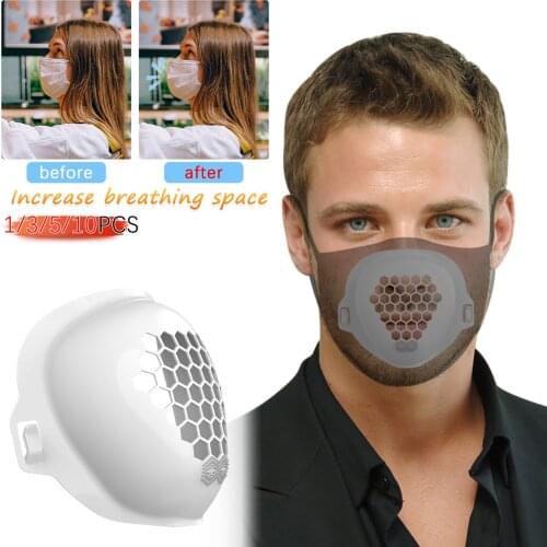 1/3/5PC Adult Silicone Mouth Mask bracket Face Masks Holder Breathing Valve Filters Support Frame Masks Inner Bracket Masque D80