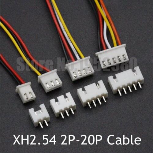 10 set JST XH2.54 Wire Cable Connector 2.54mm Pitch 2/3/4/5/6/7/8/10/12/14/20 Pin 26AWG 300MM Female Cable+Straight Pin Socket